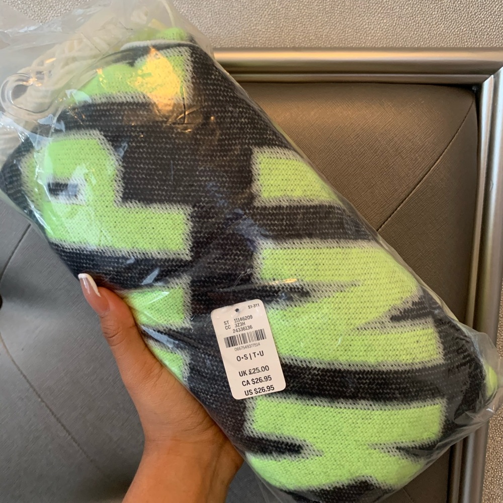 PINK Lime Green Scarf